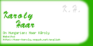 karoly haar business card